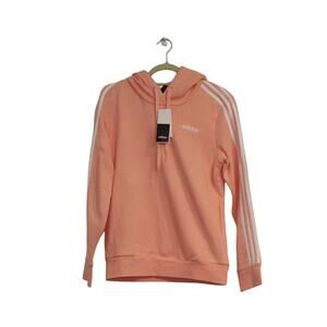 Adidas Essentials Pink 3-Stripe Pullover Hoodie Sz M NWT